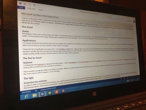 Microsoft Surface: First Impressions